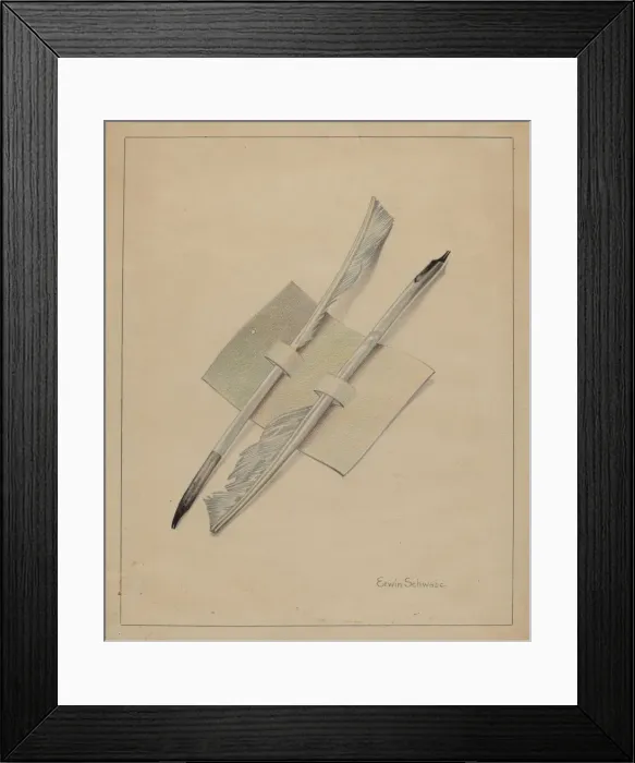 Framed Print : Quill Pens, c. 1936. Creator: Erwin Schwabe Framed Print : Quill Pens, c. 1936. Creator: Erwin Schwabe