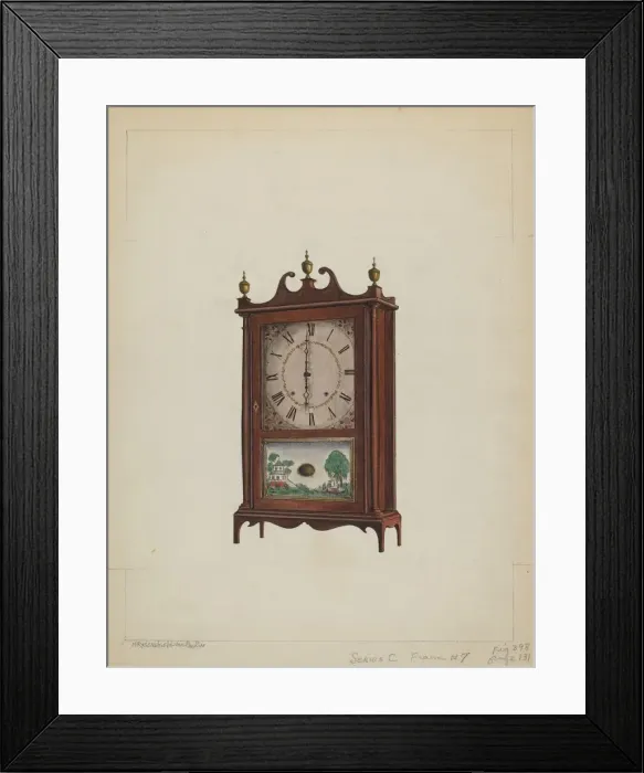 Framed Print : Shelf Clock, c. 1937. Creator: M. Rosenshield-von-Paulin Framed Print : Shelf Clock, c. 1937. Creator: M. Rosenshield-von-Paulin