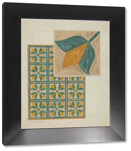 Coverlet-Applique Quilt, c. 1937. Creator: Manuel G. Runyan
