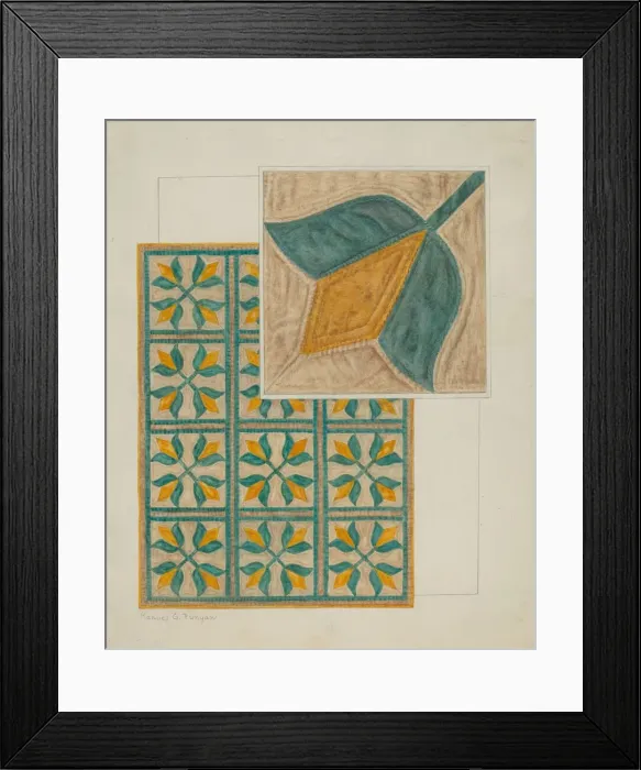 Framed Print : Coverlet-Applique Quilt, c. 1937. Creator: Manuel G. Runyan Framed Print : Coverlet-Applique Quilt, c. 1937. Creator: Manuel G. Runyan