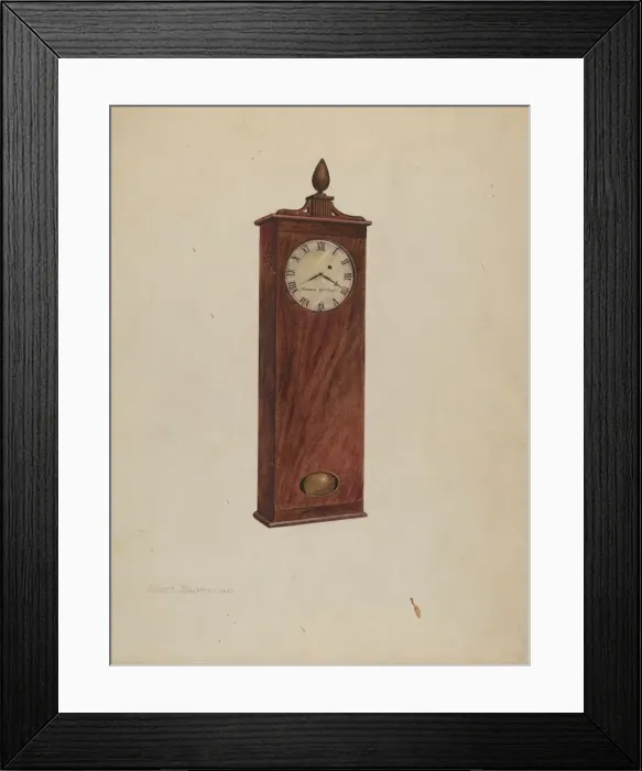 Framed Print : Mantel Clock, c. 1937. Creators: Gilbert Sackerman, Isidore Sovensky Framed Print : Mantel Clock, c. 1937. Creators: Gilbert Sackerman, Isidore Sovensky