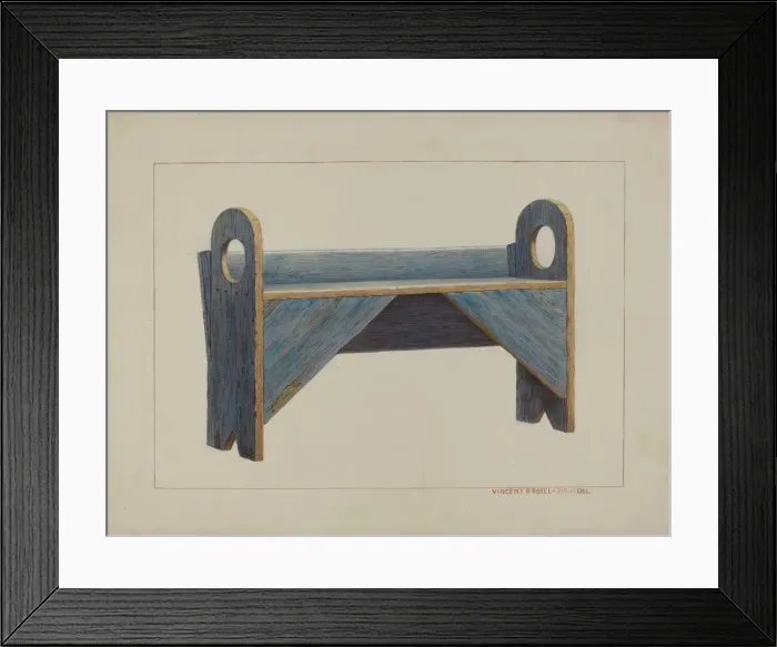 Framed Print : Wagon Bench, c. 1938. Creator: Vincent P. Rosel Framed Print : Wagon Bench, c. 1938. Creator: Vincent P. Rosel