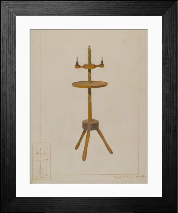 Framed Print : Maple Candlestand, c. 1938. Creator: Vincent P. Rosel Framed Print : Maple Candlestand, c. 1938. Creator: Vincent P. Rosel