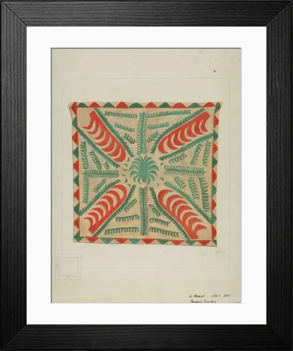 Framed Print : Coverlet for Crib, c. 1939. Creator: Vincent P. Rosel