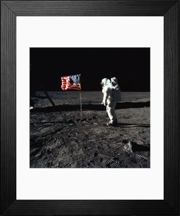 Framed Print : Buzz Aldrin and the U. S. Flag on the Moon, 1969. Creator: Neil Armstrong