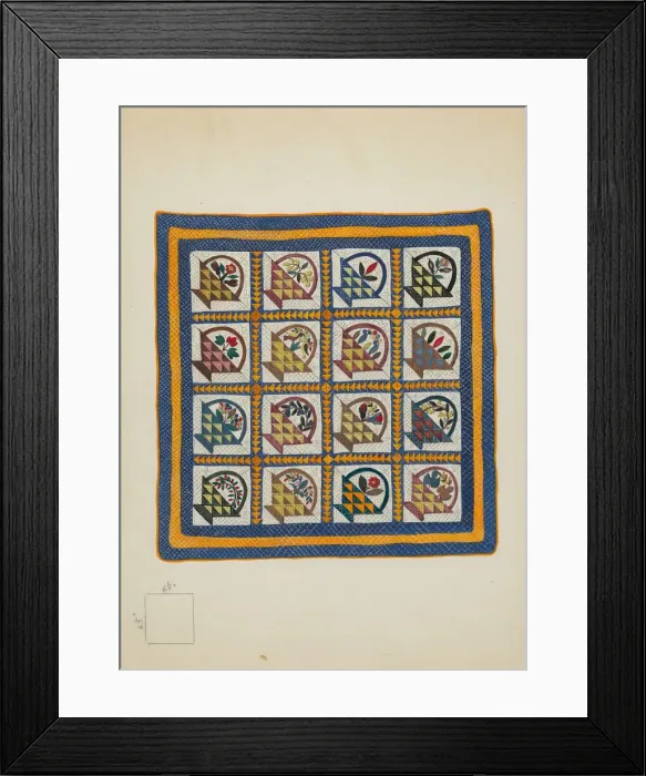 Framed Print : Bedspread, 1936. Creator: Irene Schaefer Framed Print : Bedspread, 1936. Creator: Irene Schaefer