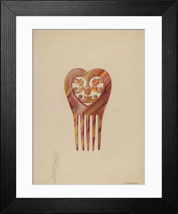 Framed Print : Tortoise Shell Comb, 1936. Creator: Erwin Schwabe Framed Print : Tortoise Shell Comb, 1936. Creator: Erwin Schwabe