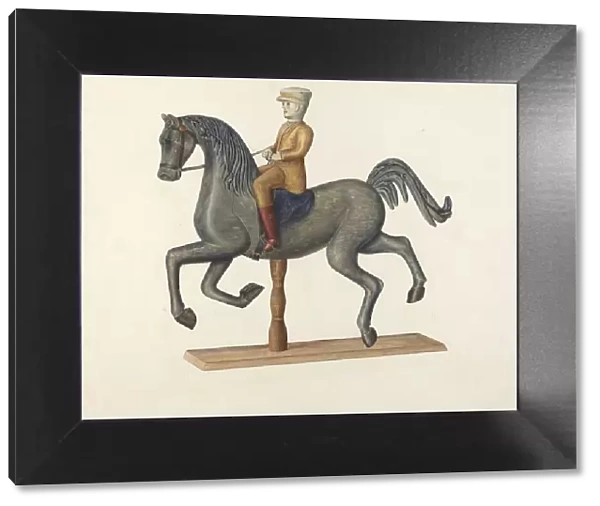 Horse with Rider, 1935  /  1942. Creator: Selma Sandler