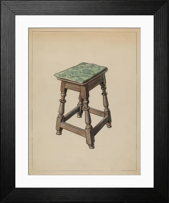 Framed Print : Stool, 1936. Creator: M. Rosenshield-von-Paulin Framed Print : Stool, 1936. Creator: M. Rosenshield-von-Paulin