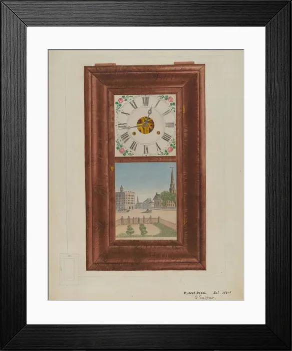 Framed Print : Thirty Hour Clock, c. 1936. Creator: Vincent P. Rosel Framed Print : Thirty Hour Clock, c. 1936. Creator: Vincent P. Rosel