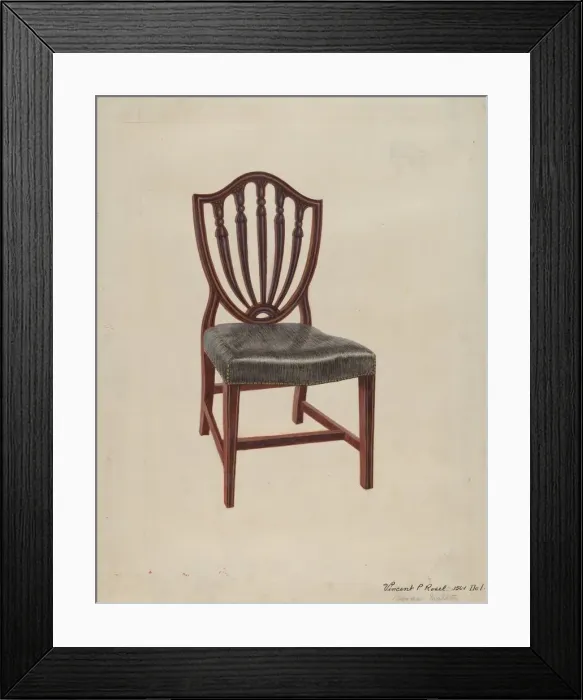 Framed Print : Hepplewhite Chair, c. 1936. Creator: Vincent P. Rosel Framed Print : Hepplewhite Chair, c. 1936. Creator: Vincent P. Rosel