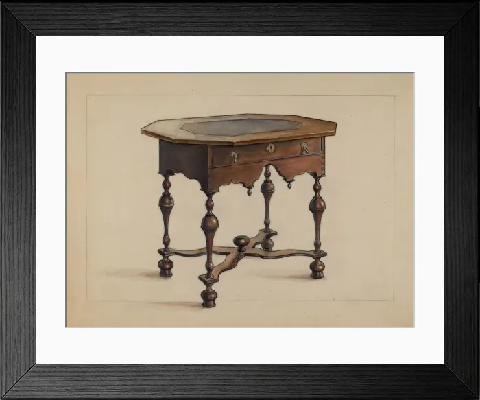 Framed Print : Slate-top Table, 1936. Creator: M. Rosenshield-von-Paulin Framed Print : Slate-top Table, 1936. Creator: M. Rosenshield-von-Paulin