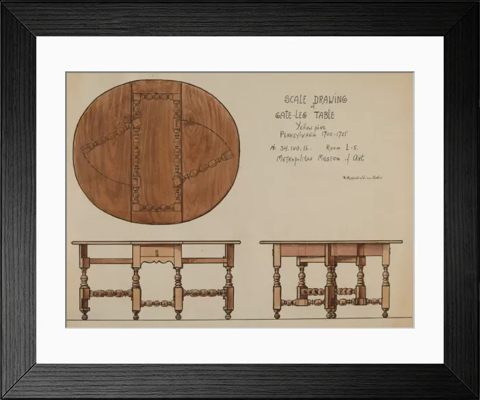 Framed Print : Gate-leg Table, c. 1936. Creator: M. Rosenshield-von-Paulin Framed Print : Gate-leg Table, c. 1936. Creator: M. Rosenshield-von-Paulin
