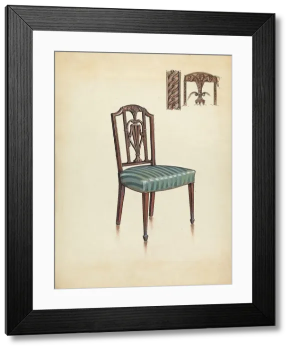 Framed Print : Side Chair, 1936. Creator: M. Rosenshield-von-Paulin Framed Print : Side Chair, 1936. Creator: M. Rosenshield-von-Paulin