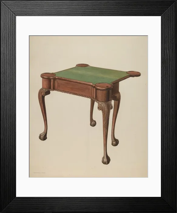 Framed Print : Card Table, 1940. Creator: M. Rosenshield-von-Paulin Framed Print : Card Table, 1940. Creator: M. Rosenshield-von-Paulin