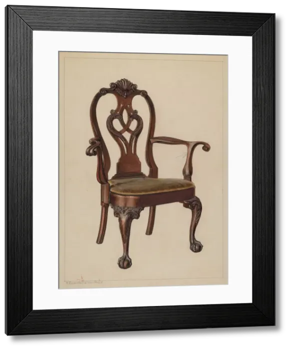 Framed Print : Armchair, 1937. Creator: M. Rosenshield-von-Paulin Framed Print : Armchair, 1937. Creator: M. Rosenshield-von-Paulin