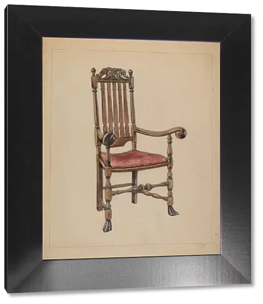 Banister-back Armchair, 1935  /  1942. Creator: M. Rosenshield-von-Paulin