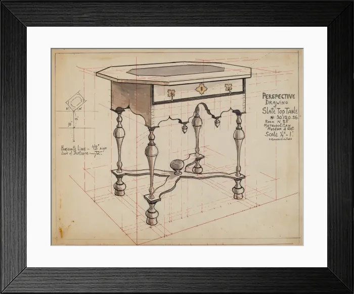Framed Print : Slate-top Table, 1935 / 1942. Creator: M. Rosenshield-von-Paulin Framed Print : Slate-top Table, 1935 / 1942. Creator: M. Rosenshield-von-Paulin
