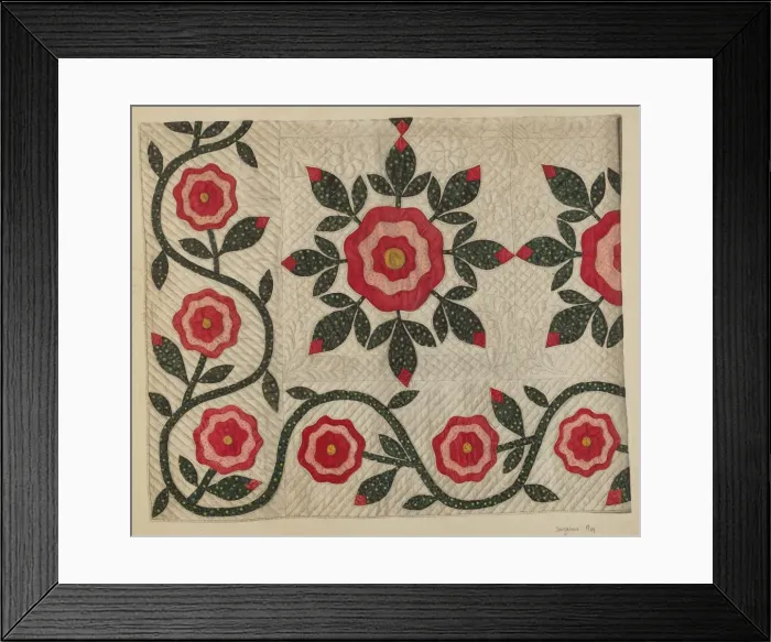 Framed Print : Quilt, 1935 / 1942. Creator: Suzanne Roy Framed Print : Quilt, 1935 / 1942. Creator: Suzanne Roy