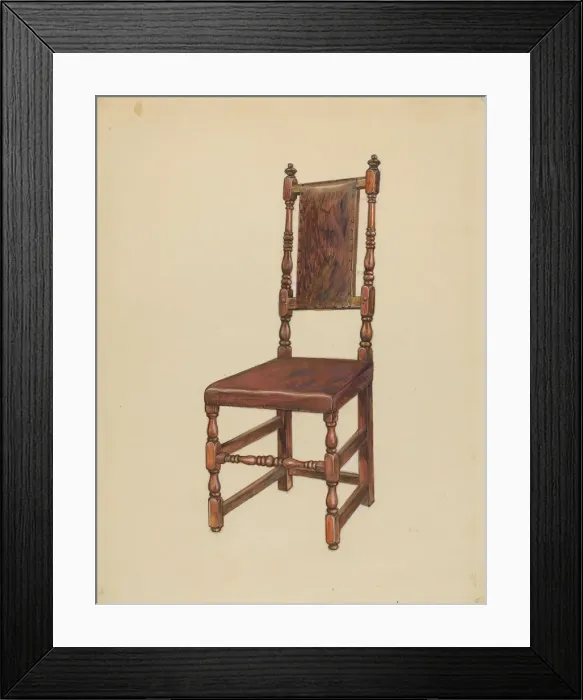 Framed Print : Cromwellian Leather Side Chair, 1935 / 1942. Creator: Gilbert Sackerman Framed Print : Cromwellian Leather Side Chair, 1935 / 1942. Creator: Gilbert Sackerman