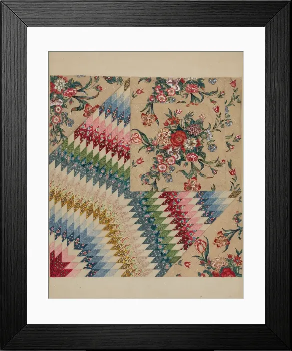 Framed Print : Patchwork Quilt, c. 1936. Creator: Irene Schaefer Framed Print : Patchwork Quilt, c. 1936. Creator: Irene Schaefer