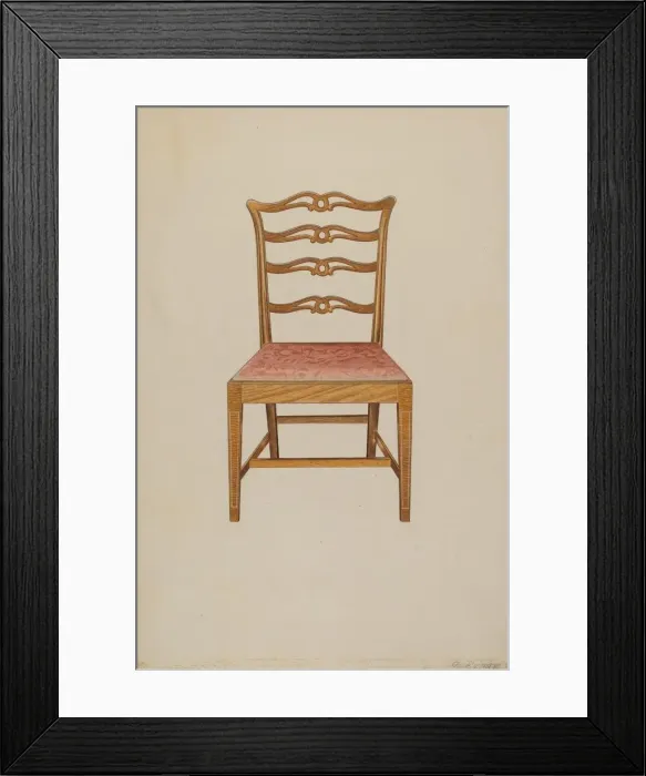 Framed Print : Ladderback Chair, 1935 / 1942. Creator: Albert Ryder Framed Print : Ladderback Chair, 1935 / 1942. Creator: Albert Ryder