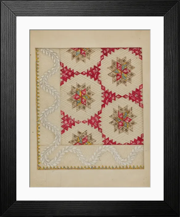 Framed Print : Patchwork Quilt, c. 1936. Creator: Irene Schaefer Framed Print : Patchwork Quilt, c. 1936. Creator: Irene Schaefer