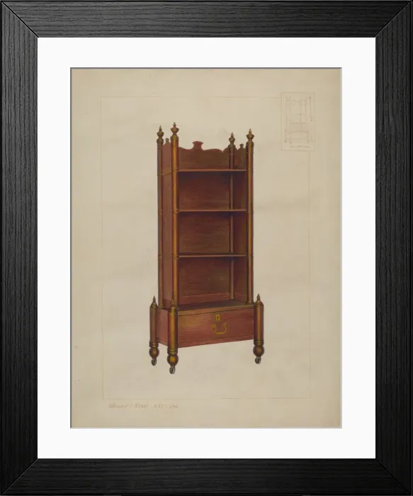 Framed Print : Bookcase, c. 1938. Creator: Vincent P. Rosel Framed Print : Bookcase, c. 1938. Creator: Vincent P. Rosel