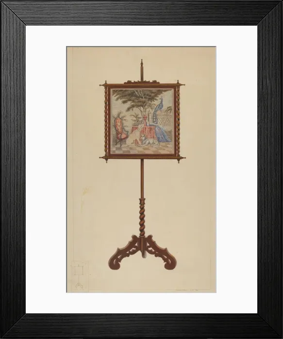 Framed Print : Fire Screen, c. 1938. Creator: Vincent P. Rosel Framed Print : Fire Screen, c. 1938. Creator: Vincent P. Rosel