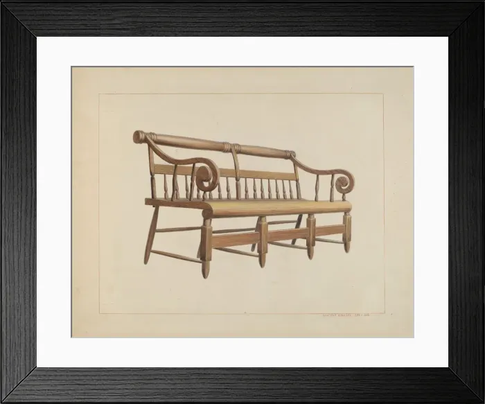 Framed Print : Settee, c. 1938. Creator: Vincent P. Rosel Framed Print : Settee, c. 1938. Creator: Vincent P. Rosel