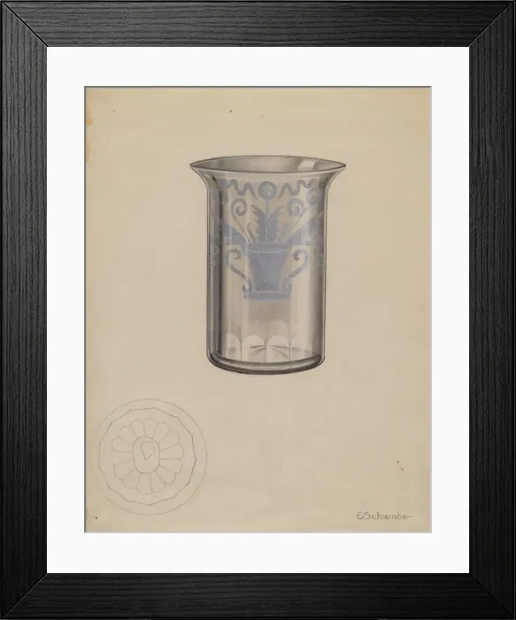 Framed Print : Stiegel Water Tumbler, c. 1936. Creator: Erwin Schwabe Framed Print : Stiegel Water Tumbler, c. 1936. Creator: Erwin Schwabe