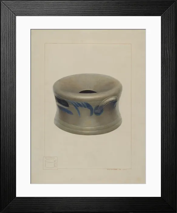 Framed Print : Crockery Cuspidor, c. 1938. Creator: Vincent P. Rosel Framed Print : Crockery Cuspidor, c. 1938. Creator: Vincent P. Rosel
