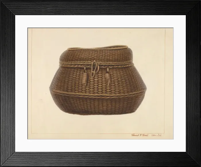 Framed Print : Traveling Basket, c. 1938. Creator: Vincent P. Rosel Framed Print : Traveling Basket, c. 1938. Creator: Vincent P. Rosel
