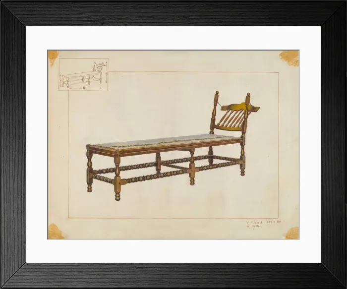 Framed Print : Daybed, c. 1938. Creator: Vincent P. Rosel Framed Print : Daybed, c. 1938. Creator: Vincent P. Rosel
