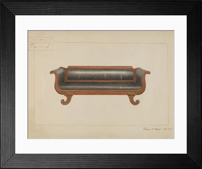 Framed Print : Sofa, c. 1937. Creator: Vincent P. Rosel Framed Print : Sofa, c. 1937. Creator: Vincent P. Rosel