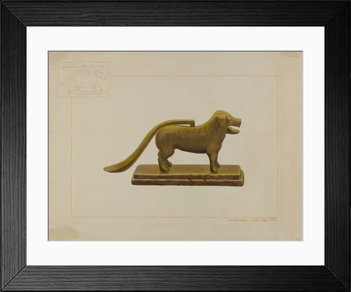 Framed Print : Brass Dog Nutcracker, c. 1938. Creator: Vincent P. Rosel Framed Print : Brass Dog Nutcracker, c. 1938. Creator: Vincent P. Rosel