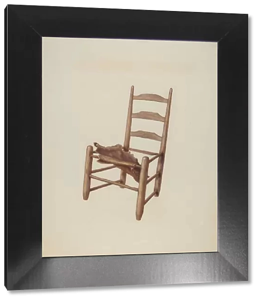 Handmade Chair - Rawhide Seat, c. 1939. Creator: Manuel G. Runyan