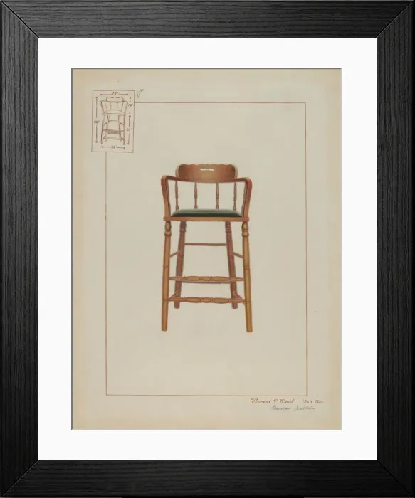 Framed Print : Billiard Chair, c. 1937. Creator: Vincent P. Rosel Framed Print : Billiard Chair, c. 1937. Creator: Vincent P. Rosel