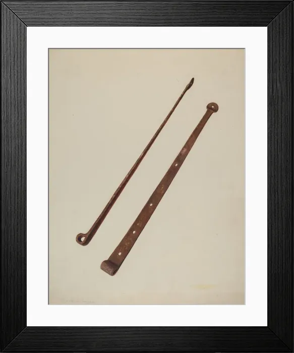 Framed Print : Strap Hinges, c. 1939. Creator: Manuel G. Runyan Framed Print : Strap Hinges, c. 1939. Creator: Manuel G. Runyan
