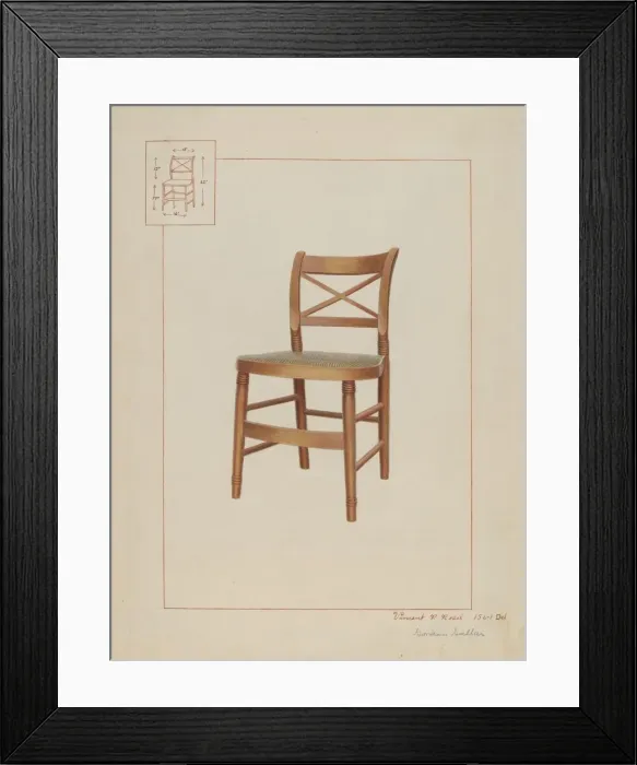 Framed Print : Rush Bottom Chair, c. 1937. Creator: Vincent P. Rosel Framed Print : Rush Bottom Chair, c. 1937. Creator: Vincent P. Rosel