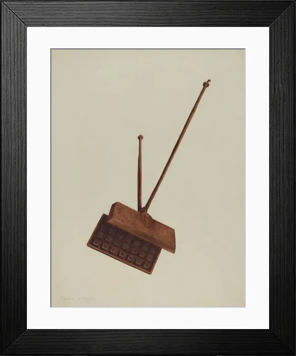 Framed Print : Fireplace Waffle Iron, c. 1939. Creator: Manuel G. Runyan Framed Print : Fireplace Waffle Iron, c. 1939. Creator: Manuel G. Runyan