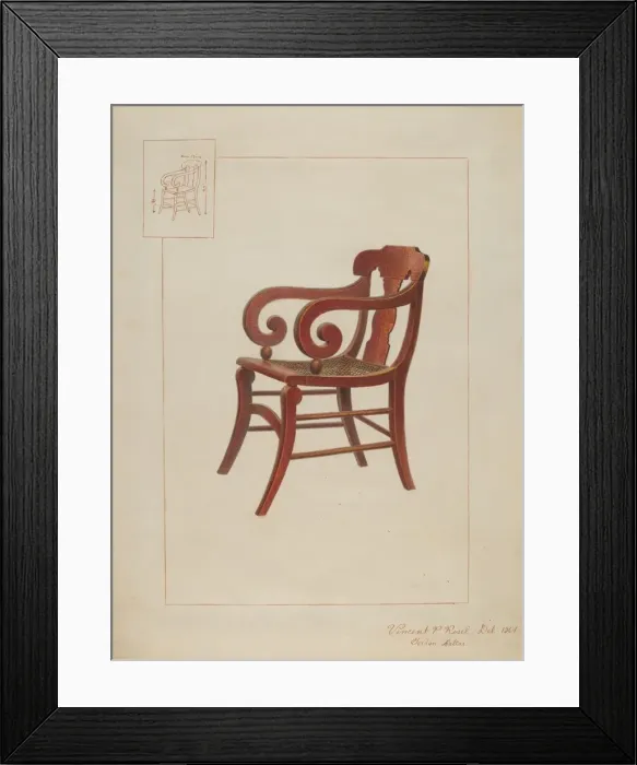 Framed Print : Empire Chair, c. 1937. Creator: Vincent P. Rosel Framed Print : Empire Chair, c. 1937. Creator: Vincent P. Rosel