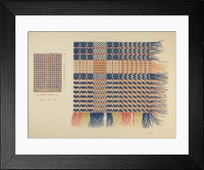 Framed Print : Zoar Coverlet, c. 1939. Creator: Ralph Russell Framed Print : Zoar Coverlet, c. 1939. Creator: Ralph Russell