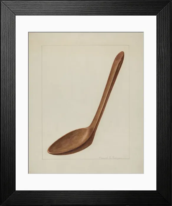 Framed Print : Wooden Spatula, c. 1938. Creator: Manuel G. Runyan Framed Print : Wooden Spatula, c. 1938. Creator: Manuel G. Runyan
