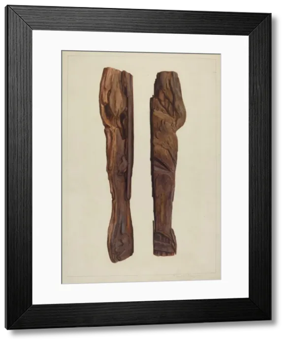 Framed Print : Three Notch Survey Mark, c. 1938. Creator: Manuel G. Runyan Framed Print : Three Notch Survey Mark, c. 1938. Creator: Manuel G. Runyan