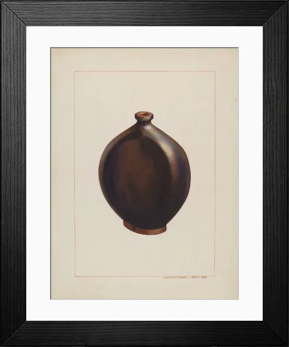 Framed Print : Stone Flask, c. 1938. Creator: Vincent P. Rosel Framed Print : Stone Flask, c. 1938. Creator: Vincent P. Rosel