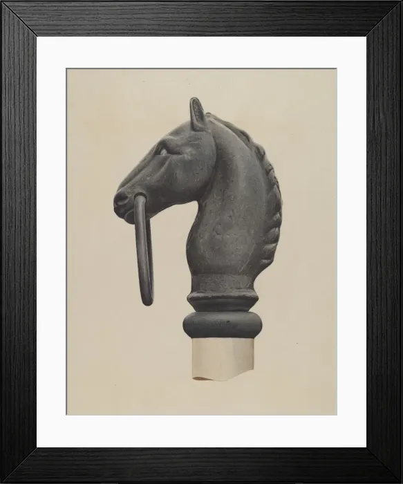 Framed Print : Hitching Post, c. 1938. Creator: Albert Ryder Framed Print : Hitching Post, c. 1938. Creator: Albert Ryder