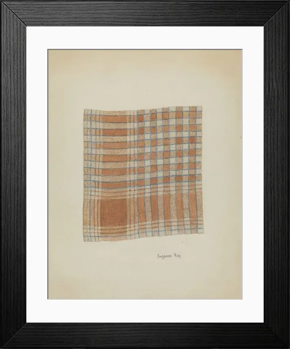 Framed Print : Woven Napkin, c. 1937. Creator: Suzanne Roy Framed Print : Woven Napkin, c. 1937. Creator: Suzanne Roy