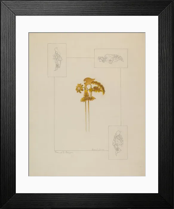 Framed Print : Hair Pin, c. 1937. Creator: Manuel G. Runyan Framed Print : Hair Pin, c. 1937. Creator: Manuel G. Runyan
