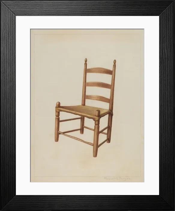 Framed Print : Dining Room Chair, c. 1938. Creator: Manuel G. Runyan Framed Print : Dining Room Chair, c. 1938. Creator: Manuel G. Runyan